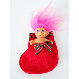 Vintage Christmas Troll Stocking Ornament